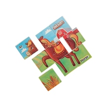 Pilsan Hayvan Serisi 9 Parça Puzzle Set 03-355-kahverengi At