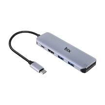Bix BX09HB 5Gbps Type-C to TF SD Kart Okuyucu PD USB 3.0 4K HDMI Hub Çoklayıcı Dönüştürücü Adaptör