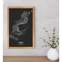 Bk Gift Monaco Pist Tasarımlı Dekoratif Retro Ahşap Çerçeveli Tab