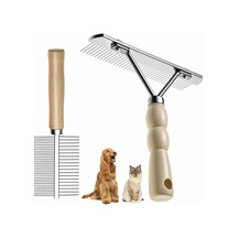 Köpekler İçin Astar Tırmığı, Bakım Fırçası Seti, Uzun Diş Astarı Köpek Tırmığı + Pire Tarağı, Deshedding Aracı Güzellik Çelik Tarağı Golden Retriever Husky Alman Çoban Köpeği Uzun Tüylü Kedi