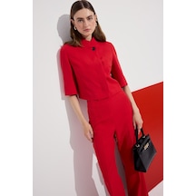 Defacto Cropped Fıt Dik Yaka Blazer Kırmızı Ceket I4340ax26hsrd107 Kırmızı-rd107