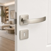 Sese Arya Modeli Kare Rozetli Oda Kapı Kolu Inox 200-202r-01-53