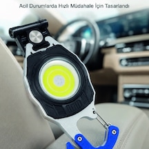 Şarjlı Acil Durum Feneri Elektronik Çakmak Tornavida Ve Emniyet Kemeri Kesicili Taşınabilir El Fener