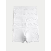 Marks & Spencer 5'li Pamuk Karışımlı Cool & Fresh Trunk Seti T14006135a Beyaz