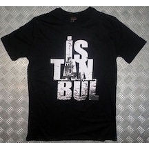 Stoned&Fame İstanbul Baskılı T-shirt SIYAH Siyah