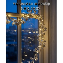 Lb Pilli Gümüş Yaprak Led Işık Ev İçi Ve Yılbaşı Dekor Aydınlatması