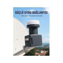 4k Ultra Hd Twin Lnb Çift Uydu Çıkışlı Ku Band Çanak Anten Lnb 0.1 Db Renk