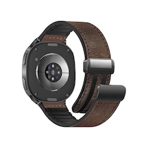 Hybrid Loop Samsung Galaxy Watch 9/8 44mm/40mm/classic 46mm İle Uyumlu Kordon Manyetik Kilitli Toka Samsung Watch 9 44mm Kordonu 1.sınıf Deri Görünümlü Galaxy Watch 9 Kordon Koyu Kahve Çok Renkli