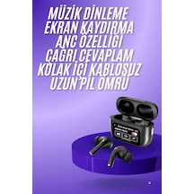 Yeni - 979 - Nesil Anc Özellikli Çağrı Cevaplayan Dokunmatik Ekranlı Bluetooth - Spt-gld - Kulaklık Siyah