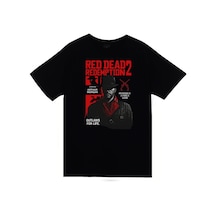 Red Dead Redemption 2 - Oyun Baskılı Unisex %100 Pamuk Siyah T-shirt SIYAH
