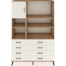Hyperion Dolap 7 Raflı 8 Çekmeceli Tek Kapaklı 132x44x195 Çam-aytaşı/aytaşı Aytası/aytası
