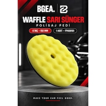 Bgea Waffle Sarı Polisaj Süngeri 6 İnç 150 Mm Cırtlı Pasta Cila Pedi