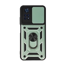 Xiaomi Poco M4 Pro 4g Uyumlu Kılıf Pars Lens Yüzüklü Silikon - Yeşil