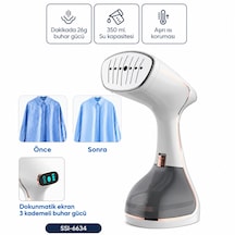 Buharlı Kırışıklık Giderici Dik Ütü 2 Mod 320ml Su Kapasite Dk 26g Buhar Dokunmatik Ekran Ssı-6634 4801