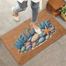 Valerine Life Deniz Taşları Ve Deniz Yıldızı Welcome Kapı Önü Paspası 45x70cm