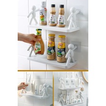 Kendinden Yapışkanlı Craft Banyo Rafı Baharatlık Mutfak Organizer Duvara Monte Raf Düzenleyici 6 Adet Çok Renkli