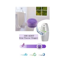 100 Adet Lavanta Kokulu Kirpi Pisuvar Süzgeci - Koku Giderici Kireç Çözücü Sıçrama Önleyici Tasarım