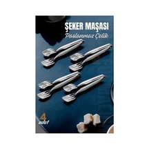 Şeker Maşası Paslanmaz Çelik 4 Adet 718702 Siyah