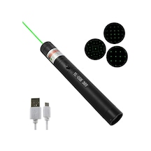 Usb Şarjlı Uzun Menzilli Metal Kasa Yeşil Lazer Pointer