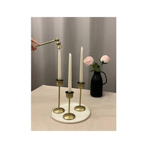 Pirinç Kaplamalı Bloom Set 3'lü Şamdan & Dekoratif Mum Söndürücü Obje Pirinç Kaplamalı - 829988927 Pirinç Kaplamalı