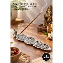 4 Adet Metal Kayık Ganeşa Tütsülük Kayık Tasarım, 20 Cm Boy, Tütsü Tutucu Ve Incense Holder
