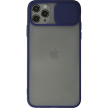 Apple iPhone  Uyumlu,  11 Pro Kılıf Palm Buzlu Kamera Sürgülü Silikon - Lacivert