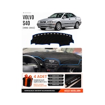 Volvo S40 1996-2002 Uyumlu Torpido Koruma, Torpido Örtüsü, Torpido Kılıfı - Siyah-mavi - Vo001