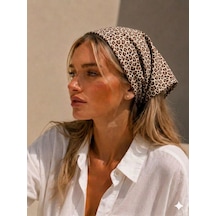 Kadın Bandana %100 Pamuk Yakmaz-terletmez-kaymaz Yazlık Bandana Fular Leopar