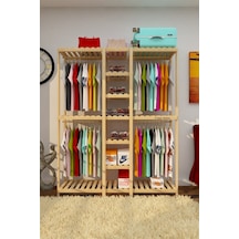 Quatro Jj Açık Ahşap Elbise Dolabı