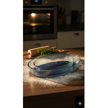 Masterchef Elite 2'li Optikli Oval Servis Tabağı,salata Kasesi, Sunumluk, Tabak Ve Fırın Kabı Saydam