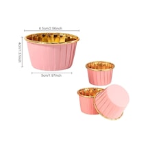 Dolphin Muffin Kağıt Karton Altın Kırmızı Cupcake Kek Kalıbı Kapsülü Kabı - 25 Adetlik 5 Paket