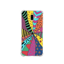 Samsung Galaxy J6 Uyumlu Retro Color 4 Baskılı Şeffaf Köşe Korumalı Antişok Kılıf