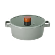 Neoflam Fika Gri Alüminyum Döküm Gaz ve İndüksiyonlu Tencere 22X9