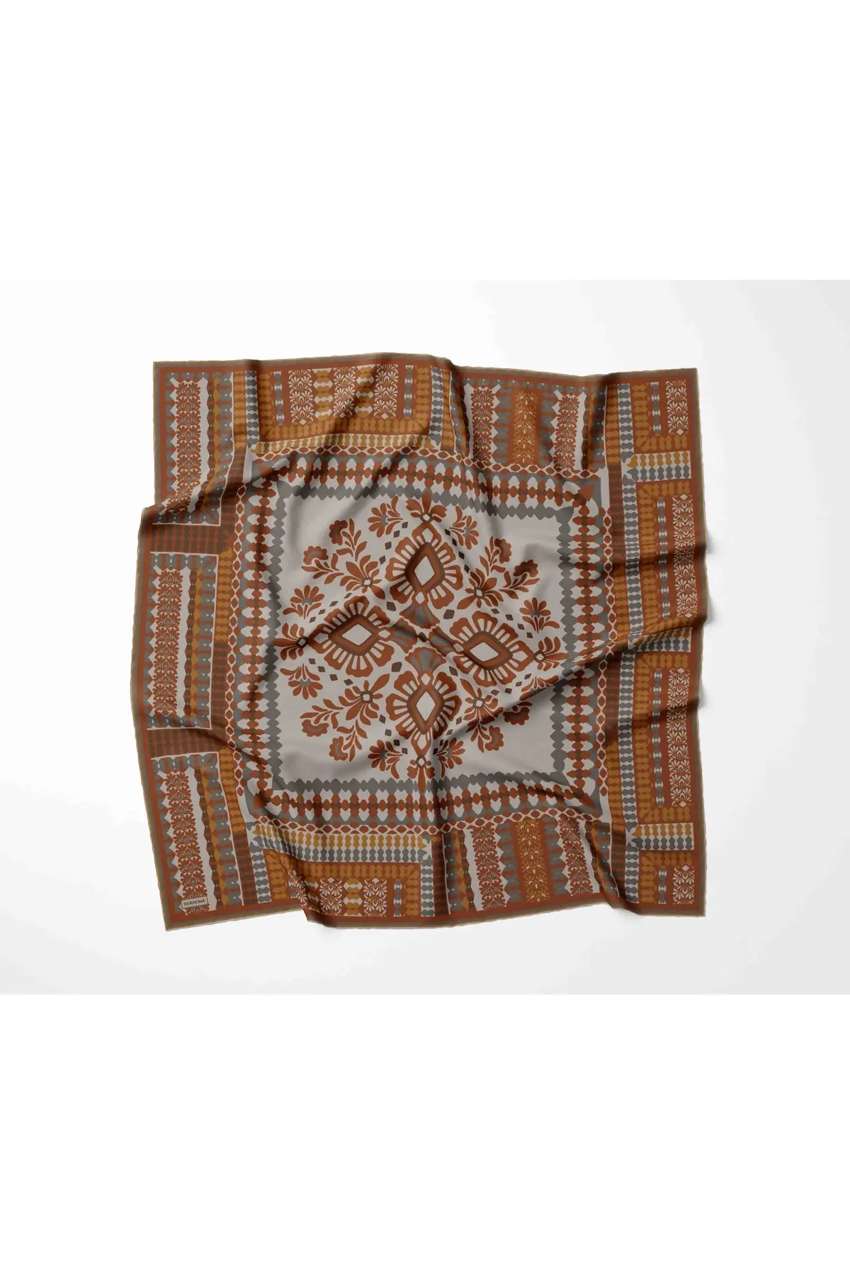 Silk Home Soft Eşarp Kahve Çok Renkli
