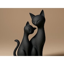 14cm Hediyelik Kedi Figürü Doğal Malzemeli Modern Ev Ofis Masaüstü Dekoru
