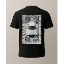 Etnik Rs7 Baskılı T-shirt Siyah