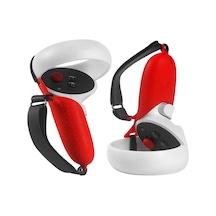 Oculus Quest 2 VR Denetleyicisi İçin 1 Çift Silikon Koruyucu Kırmızı