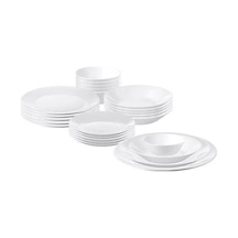 Ikea 24 Parça Oftast Yemek Takımı Meridyendukkan Beyaz Renk Modern Klasik Set Temperli Cam,