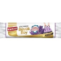 Koroplast Büzgülü Lavanta Kokulu Büyük Boy Çöp Torbası 12 Adet Mor 65 x 70 CM