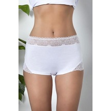 Fevien Dantel Detaylı Boxer Beyaz Brf21783 Beyaz