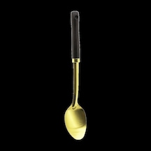 Ahşap Saplı Metal Servis Kaşığı Altın Renk