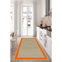West Home Dijital Baskı Yıkanabilir Kaymaz Taban Salon Halısı Mutfak Halısı Koridor Halısı Wh 455 Orange