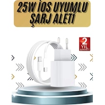Apple Uyumlu iOS 15/pro/pro Max 25w Hızlı Şarj Aleti Adaptörlü Beyaz