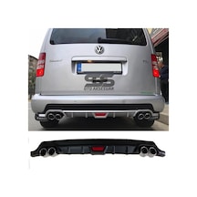 Volkswagen Caddy Difüzör Arka Tampon Eki 4 Egzoz Çıkışlı Siyah