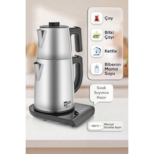 Egetürk TeaDem Vox Konuşan Dokunmatik Çay Makinesi Mama Suyu Hazırlama 1850W 1.7L Kettle 1.2L Demlik Inox