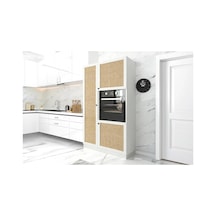 Kenzlife Ankastre Fırın Dolabı Banu Mat Beyaz 180 100 56 Jut Kare Kapak Suntalam Gövde