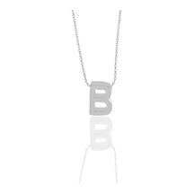 Gümüş Rodyumlu Üç Boyutlu Minimal B Harf Kolye