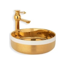 Lena E-4000A Altın Tezgah Üstü Lavabo 355 355 Eva
