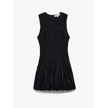 Koton U Yaka Slim Fit Kolsuz Mini Balon Elbise Siyah 5sal80153ıw Siyah