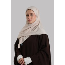Giverny Bej Düz Klasik Eşarp İtalyan Dikişli Relax Kumaş Sade 202209 12
